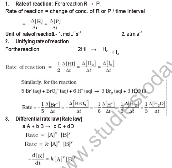 CBSE Class 12 Chemistry Chemical Kinetics Board Exam Notes